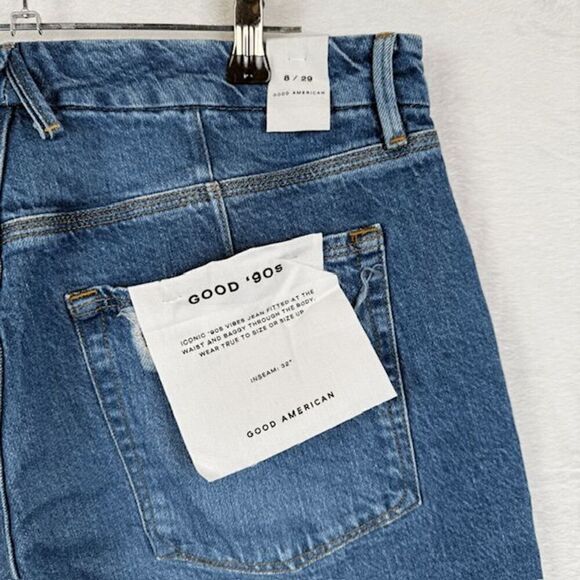 NWT Good American Good 90's Relaxed Loose Jeans Indigo Wash Size 8 / 29 - Picture 4 of 15